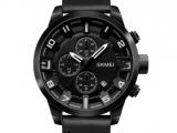 2022 Skmei 1309 Brand Men Sport Watch Leather Mechanical Wristwatches 50M Waterproof Clock Date Men's Wrist Watch relogio masculin