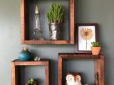 square shape wooden wall arts