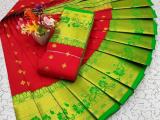 Beautiful Rich Pallu And Jacquard Work On All Over The Saree
