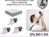 Hikvision CCTV CH 3-HD/ 2MP/ Bullet, DVR 4, Turbo