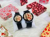 CoupleClassic Fashion Couple Watches Lovers - Back Rhinestone Faux Chain Analog Quartz