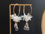 Glassy flower earrings