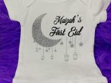 Customized t shirt  & Baby Suit Available Black with silver gitter available