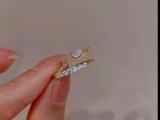 Korean fashion resizeable stone ring  ( 2pcs set )