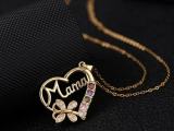 European and American Love Butterfly Alphabet MAMA Pendant