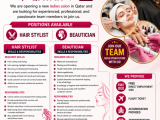 HAIR STYLISTS & BEAUTICIANS REQUIRED – QATAR